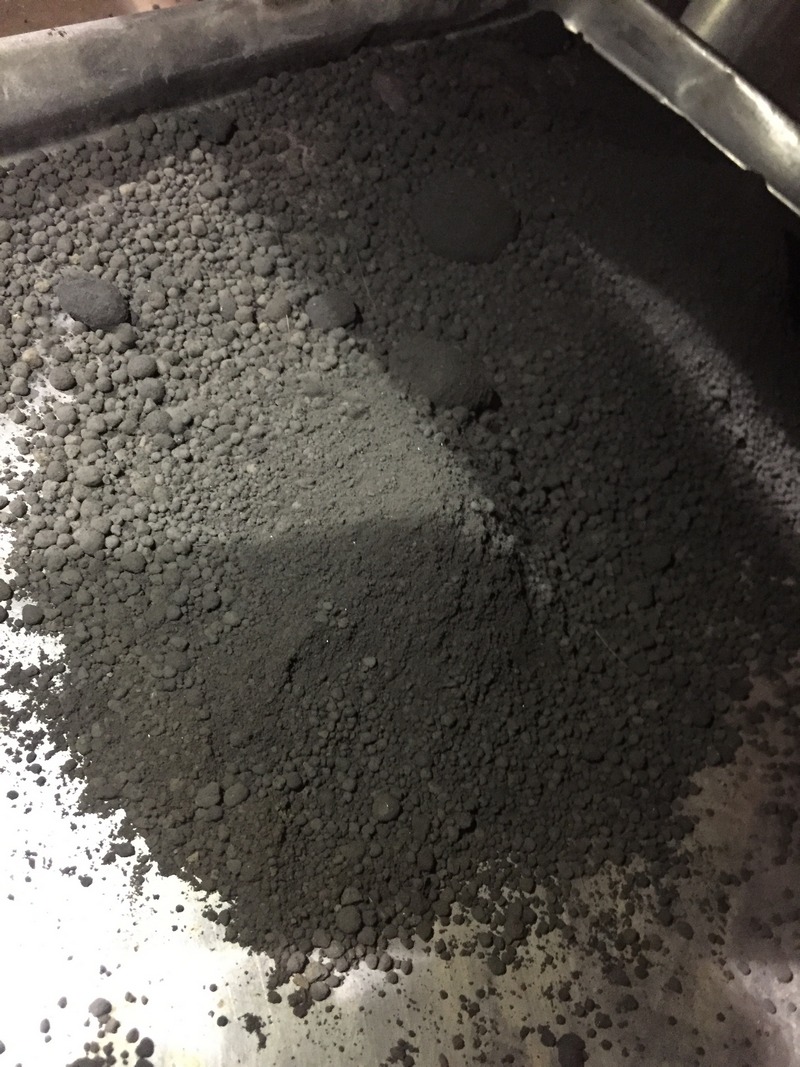 Before and after sludge drying