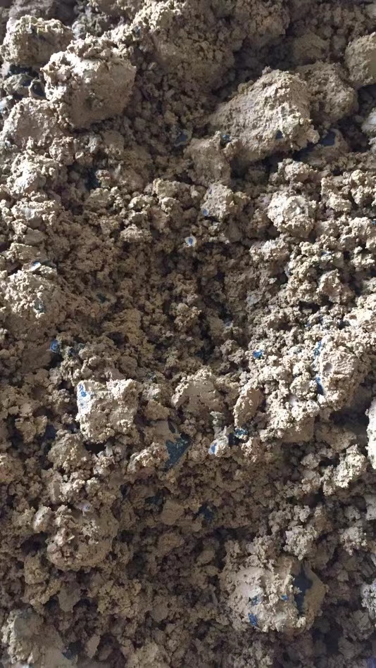 Before and after drying of paint sludge