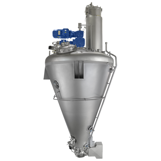 Special cone vacuum dryer for nitrogen and phosphorus flame retardants